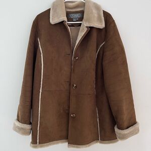 Novelti Junior Brown Faux Suede Faux Fur Jacket Size Medium